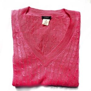 J. Crew Pink Cable Knit Sweater
